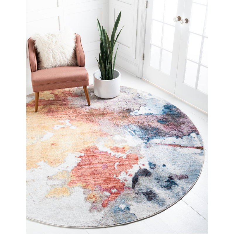 Tapis orange Downtown, Rond 8 pi