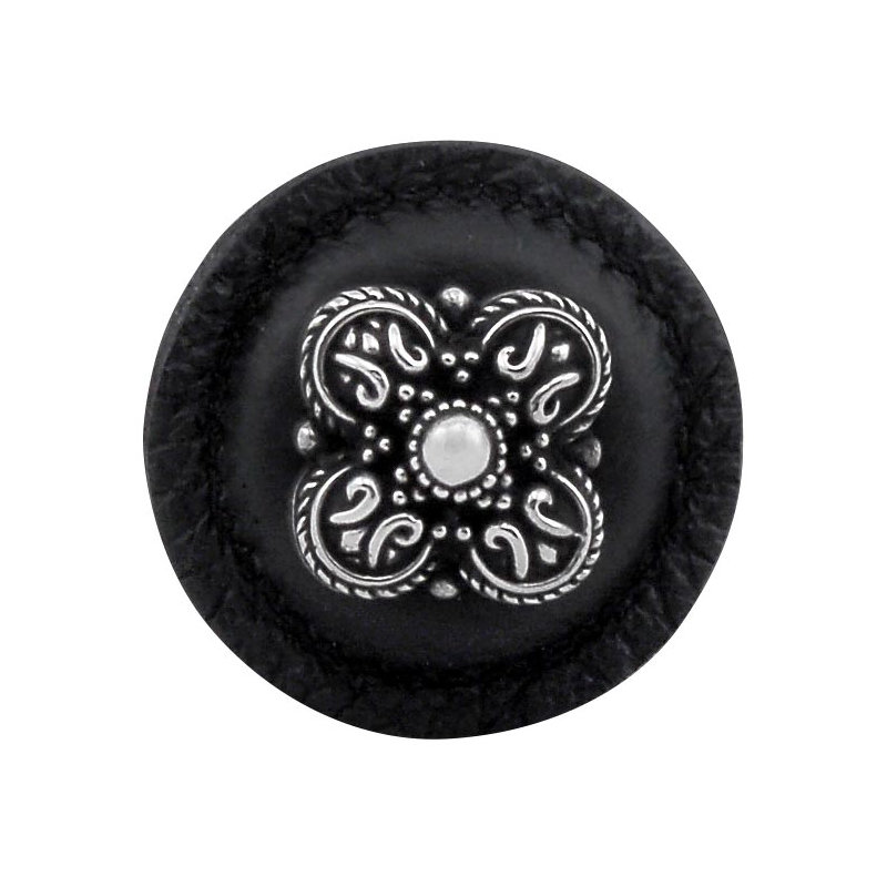 Napoli Mushroom Knob, Black, Antique Nickel