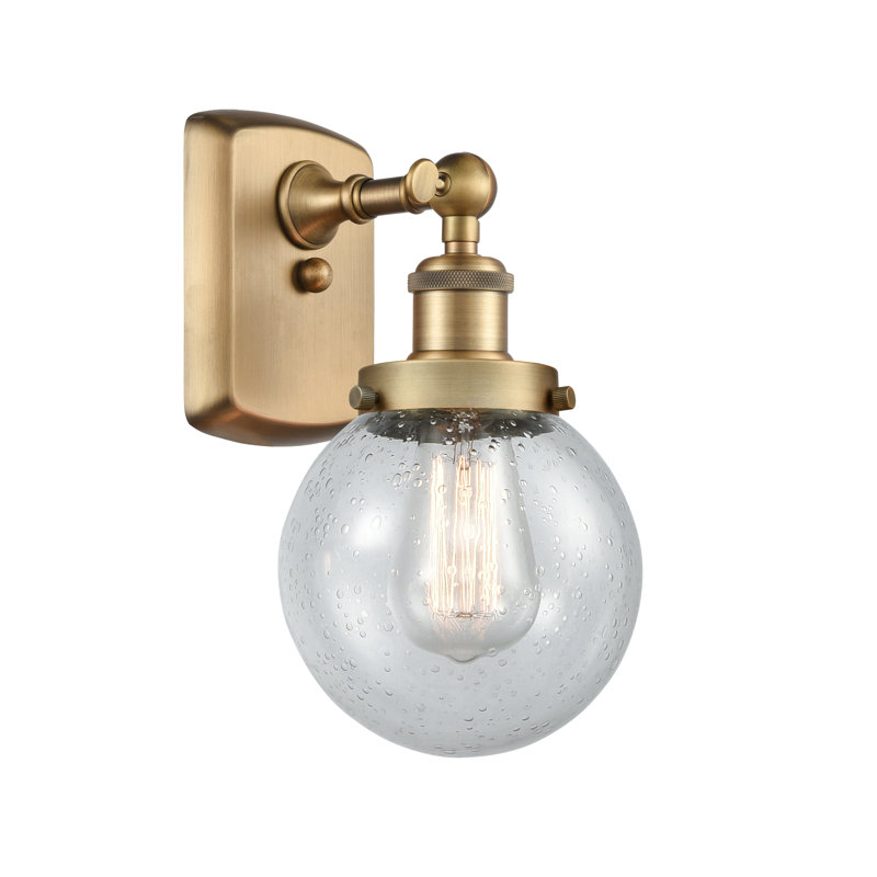 Nickols Armed Sconce, Brushed Brass, LED, Seedy