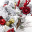 Couronne de Noël enneigée 17,7 pouces avec roses rouges et baies, décor de porte de vacances d'hiver