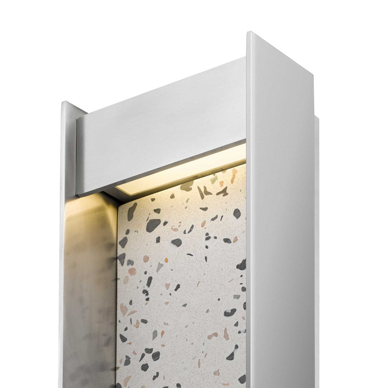 Terrazzo LED Wall Sconce with Real Terrazzo Stone Inset, 3-CCT Selectable, Dimmable, Dark Sky Friendly, Wet Rated, ADA Compliant