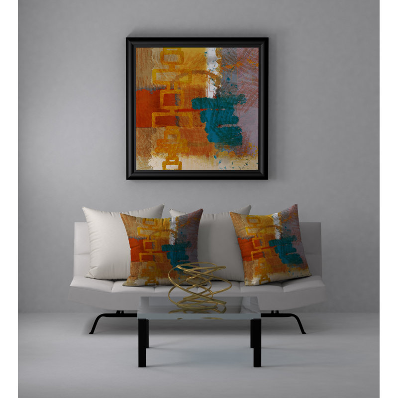 Abstract Reversible Throw Pillow, 18" x 18"