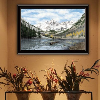 Décoration murale encadrée noire Maroon Bells