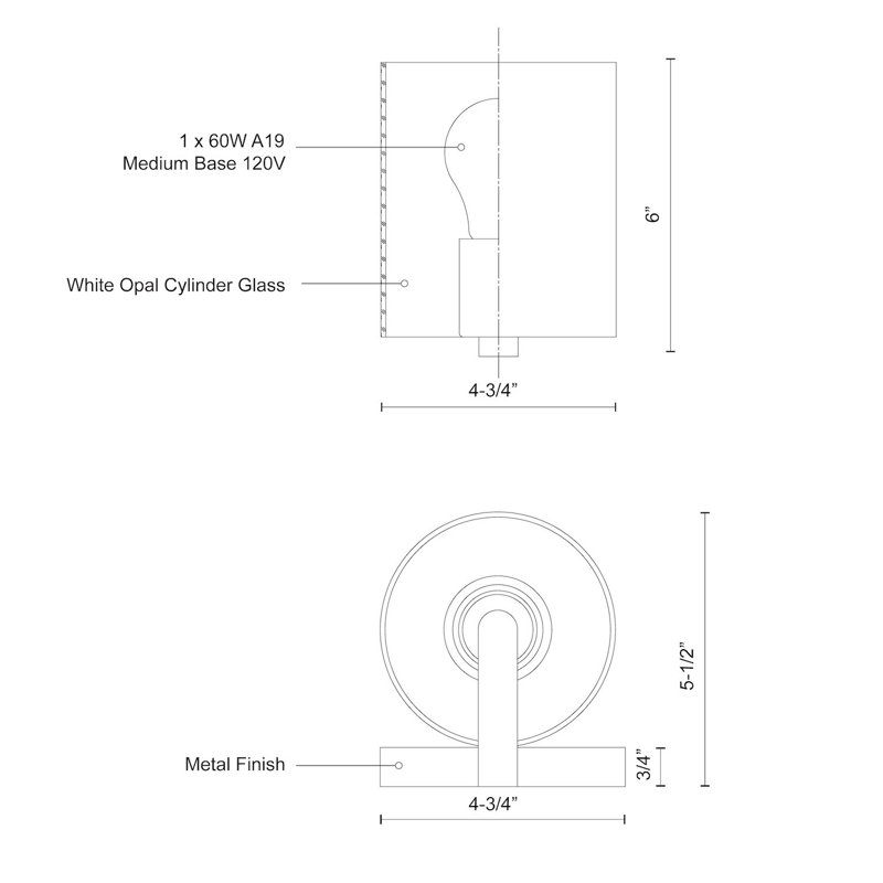 Latitude 1 - Light Bath Sconce, Brushed Nickel