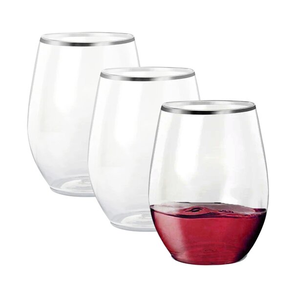 EcoQuality Disposable Plastic Wine Glass for 30 Guests