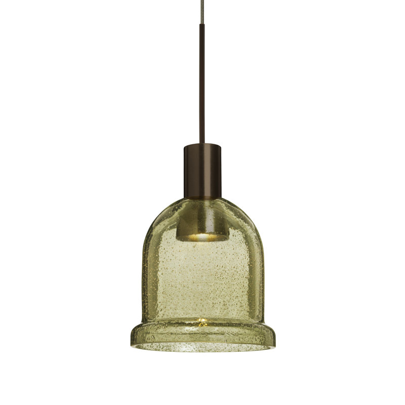Luminaire suspendu 1 lumière del à simple cloche Hannah, Latte, Bronze