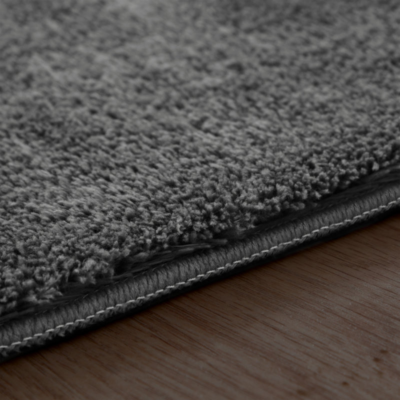 Caswell Solid Colour Shag Area Rug, Rectangle 60 x 100cm