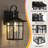 Dallas 13''H Aluminum Black ETL Water Ripple Glass Outdoor Wall Light with Dusk to Dawn and Motion Sensor-1698296324