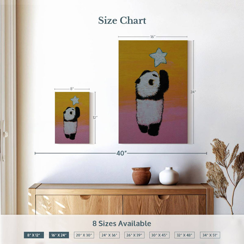 Brampt Panda Star, 12" H x 8" W