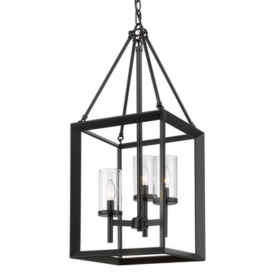 Averee 3 - Light Steel Dimmable Lantern Tiered Chandelier