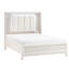 Grand lit moderne, blanc antique avec coussin de tête de lit à DEL pour la finition