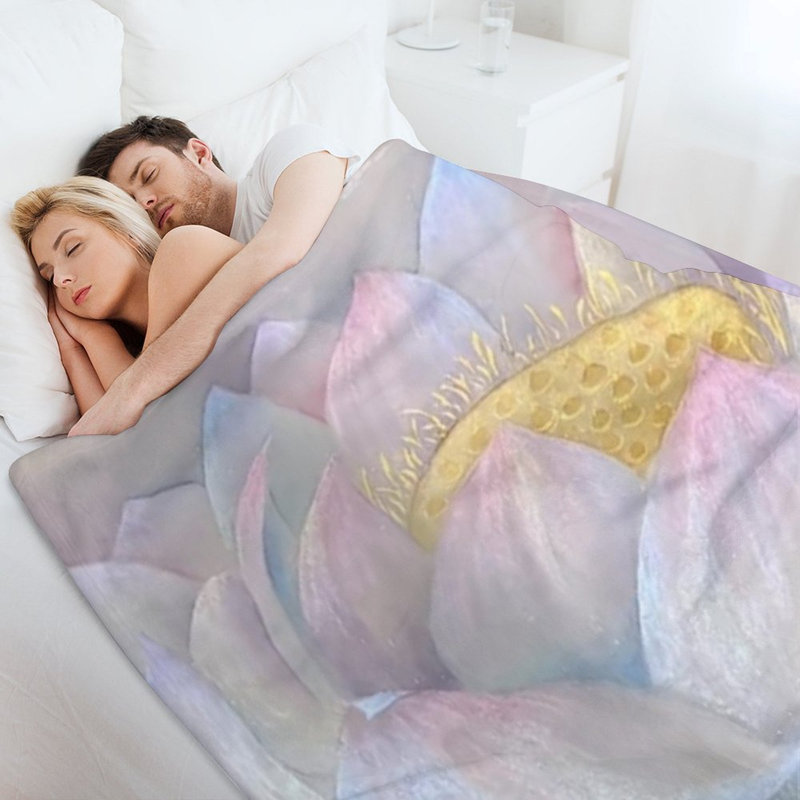 Jeté en flanelle de luxe irisé Lotus, 30 po x 40 po