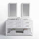 Cronin 60" Carrara White Marble Countertop Bath Vanity with Faucet and Mirror