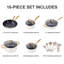UKWF002 16 - Piece Non-Stick Ceramic Cookware Set-133201239