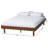 Baxton Studio Lozoya Wood Platform Bed Frame With Scalloped Edge Design - Low Profile Bed Base With Round Legs, Modern Minimalist Bedroom Furniture, Queen Size