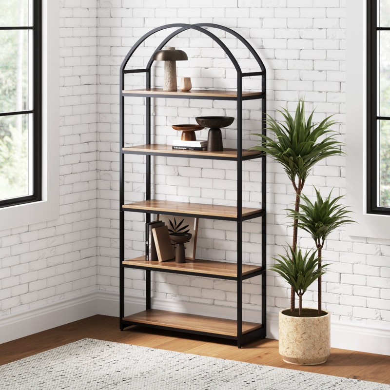 Étagère en acier H 72 "x l 33", Chêne / noir