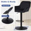 Swivel Upholstered Adjustable Height Counter Stool with Metal Frame-1791123510