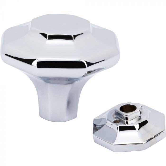Palazzo Length Geometric Knob, Polished Chrome, 1  3/16"