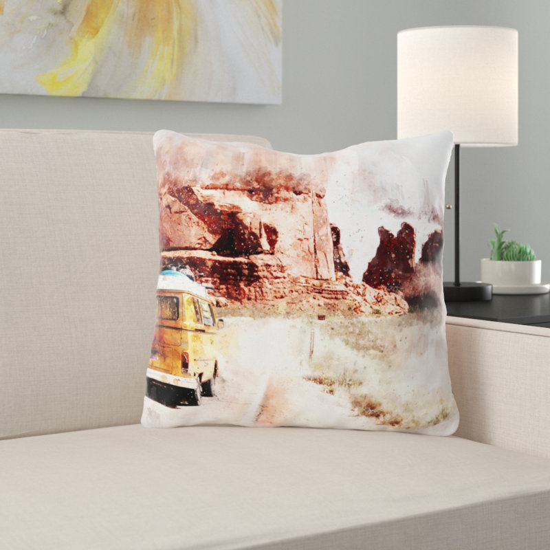 Outdoor Reversible Throw Pillow, Microsuede, Indoor