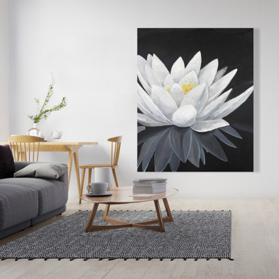 Lotus Flower with Reflection - Botanical Bedroom Canvas Decor