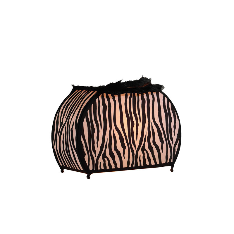 Sac à main 11,75 po imprimé zébré avec lampe de table noire