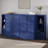 Wilkinson Farmhouse Full Murphy Bed with Bedside Tables, 3 Storage Drawers & Charging Station, Navy-1250068968-1250068969