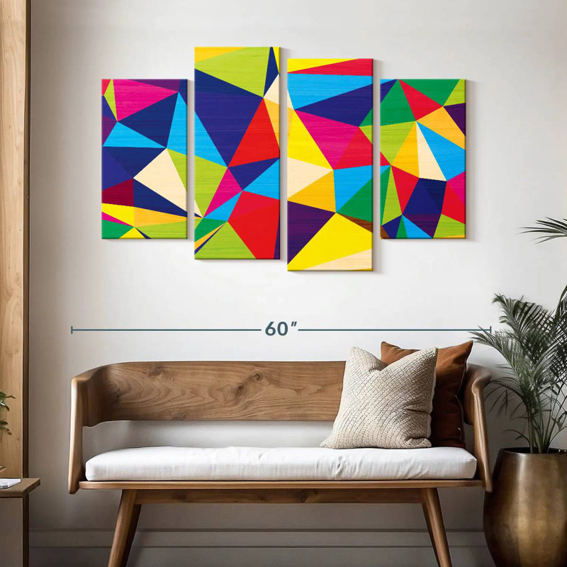 Abstrait géométrique sans soudure V, H 32 po x l 52 po