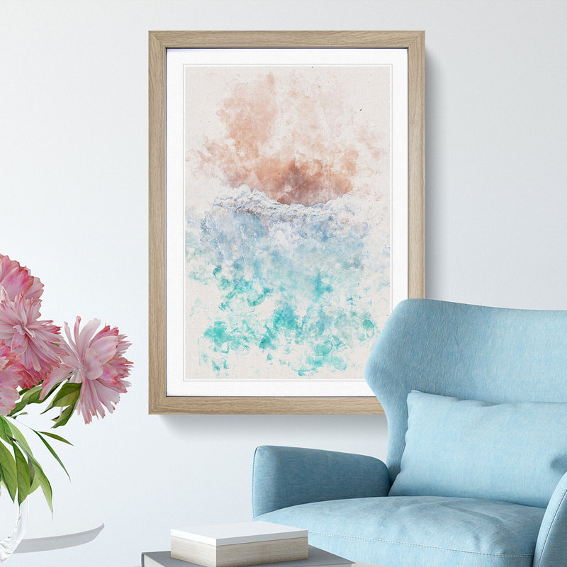 Sandy Beach - Framed Print, 33cm H x 24cm W x 2cm D, Oak Framed