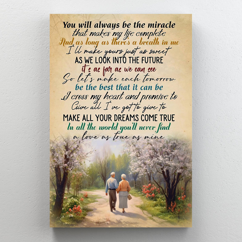 «You Wil Always Be The Miracle On», impression sur toile, H 36 po x l 24 po x P 1,25 po