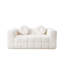 Canapé moderne de 66,5 pouces sans os avec deux coussins décoratifs circulaires, tissu en polyester à poils longs texturé litchi doux pour la peau et canapé en mousse à carreaux à deux places-1458482175-1458482168