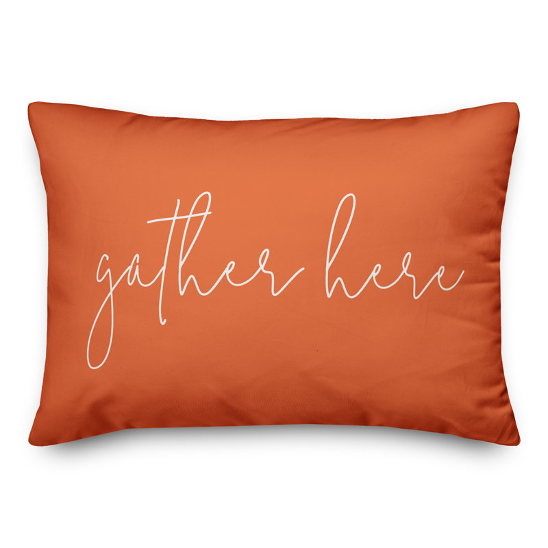 Textual Outdoor Throw Pillow, Orange