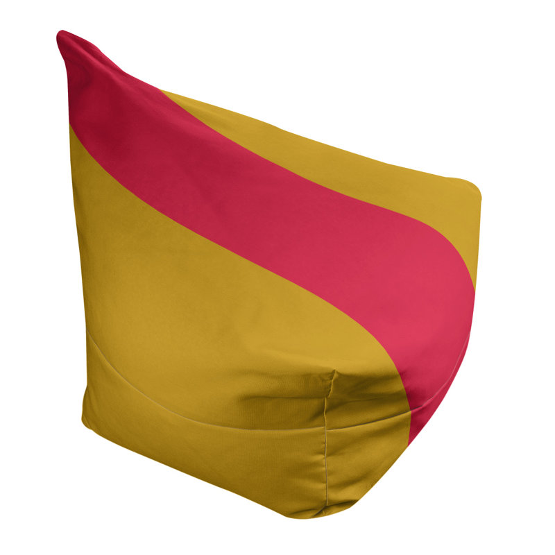 Bean Bag Cover, 42" H x 38" W x 2" D, Gold/Red