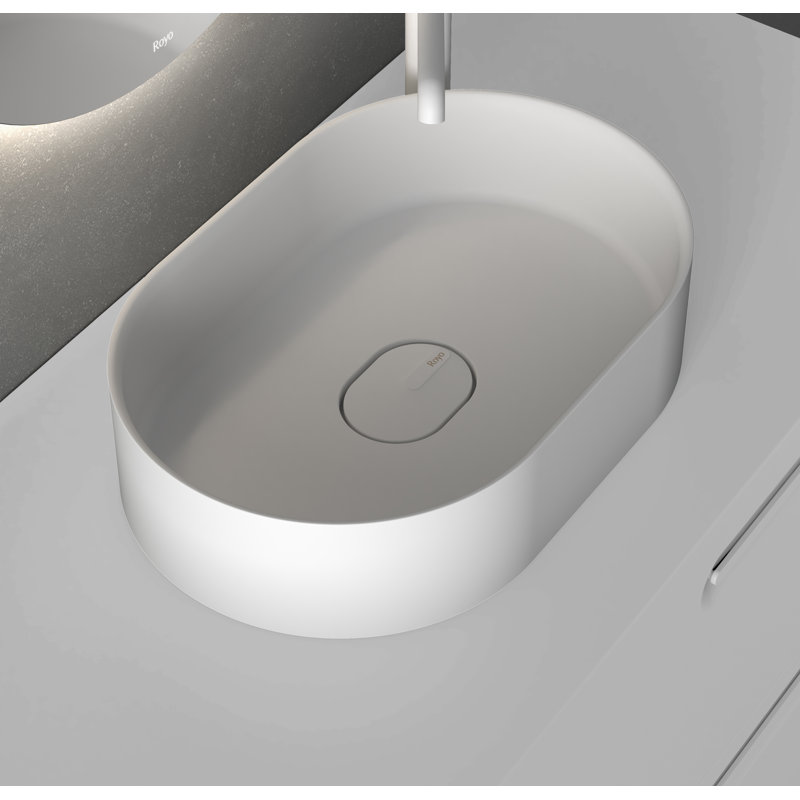 Goltz 41 " W Free Standing Wall Mounted 1 Single Vanity Bathroom Vanity With Solid Surface Top, Vapor Blue