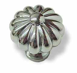 (Paquet de 5) Bouton de citrouille large de 1 1/4 po chromé