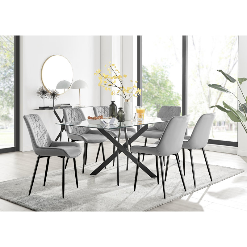 Leonardo 6 - Person Dining Set, Cappuccino/Black