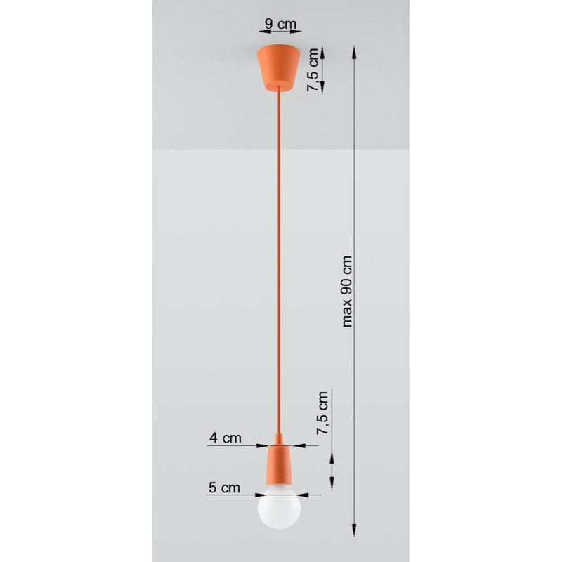 Anhua 1 - Light Bulb Pendant, Orange