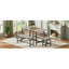 Ensemble de table de salle à manger pour 4 à 8, table de cuisine extensible de 63 pouces en gris doux, avec 2 bancs et 2 tabourets, plateau en bois moderne et structure en métal, conception peu encombrante