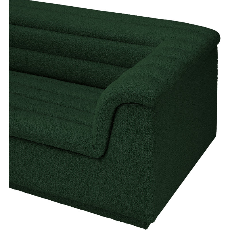 Huzaifah Upholstered 118'' Sofa, Green Boucle Fabric