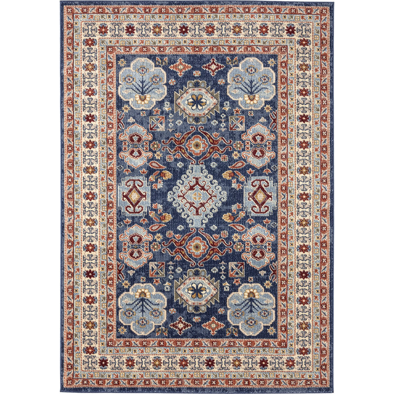 Tapis oriental bleu / beige / brun Moloney, Rectangle 4 pi x 6 pi