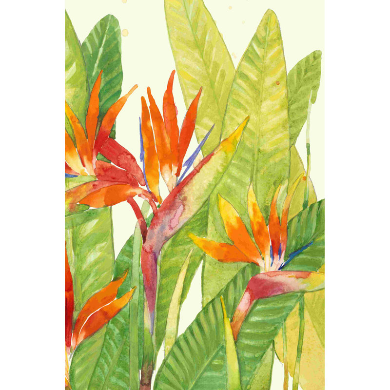 Aquarelle de fleurs tropicales IV, H 12 po x l 8 po x P 1,25 po