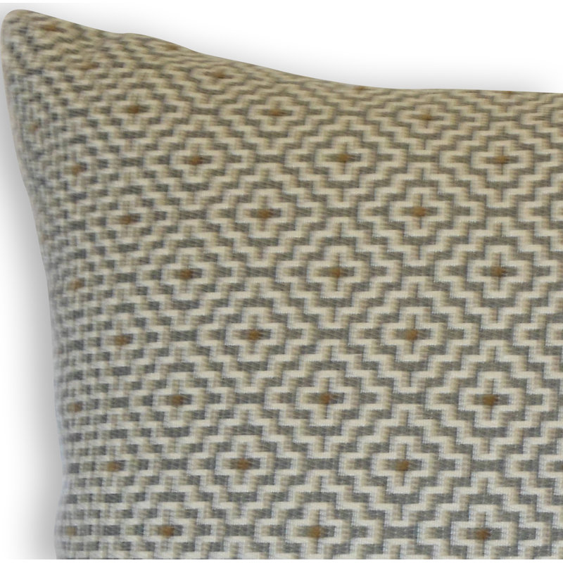 Coussin décoratif à motif géométrique BEAUNE, Hauteur (18 po) x largeur (18 po), Minéral