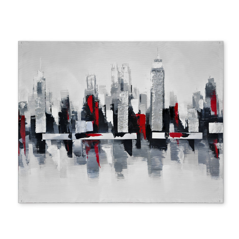 Napperon gris et rouge Cityscape
