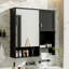 Armoire de salle de bain murale contemporaine 29 po x 28 po avec miroir, barre à serviettes et rangement au-dessus de la toilette
