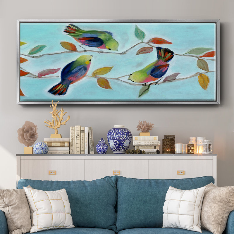 Bitty Birds I- Framed Canvas