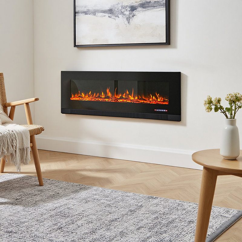 Symple Stuff 152.4cm W Black Electric Fireplace