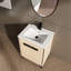 Meuble-lavabo de 24 po avec lavabo, contenant de rangement en bois d'ingénierie, empêche et guide d'assemblage facile, présentoir à thème américain, rangement de couleur chêne brillant, se maintient propre et sec,-303792214