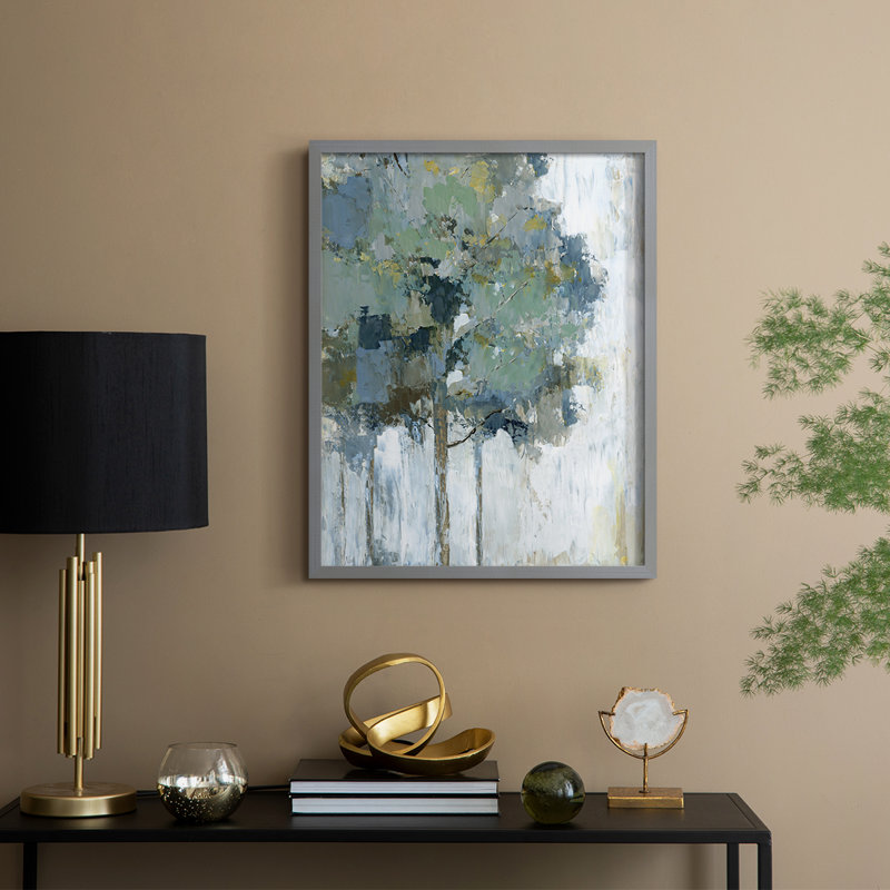 «Spring Tree I», reproduction encadrée - bois massif, Gris, H 30 po x l 24 po