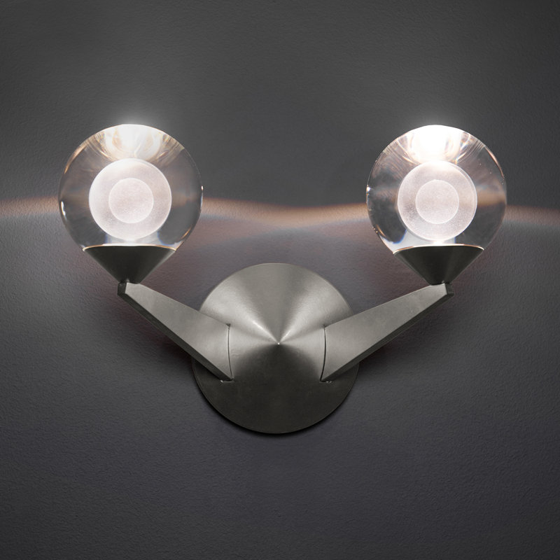 Double Bubble LED Armed Sconce, Silver