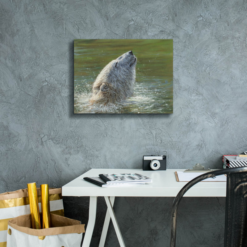 Art mural sur toile, "Ours polaire" par David Stribble par Millwood Pines, H 12 po x l 16 po x P 0,75 po