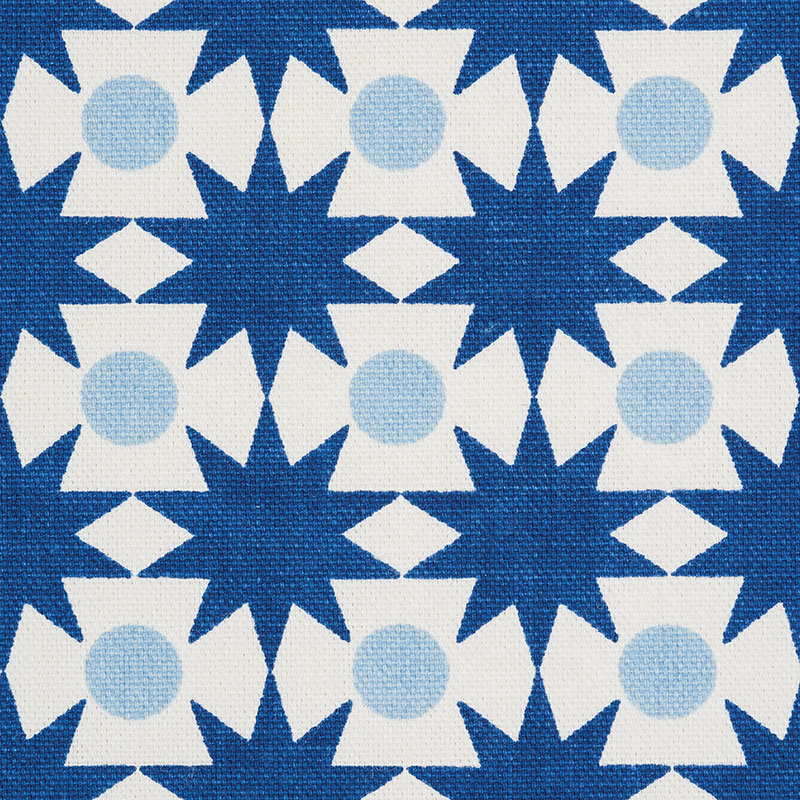 Schumacher x Studio Bon Cosmos Fabric, Blue